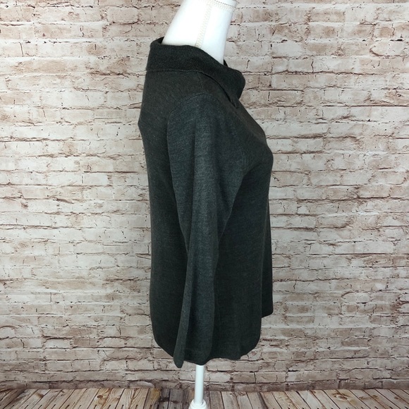 Covington Sweater Size LP Gray Cowl Neck Diamond Collar 3/4 Sleeve NWT - Picture 6 of 9